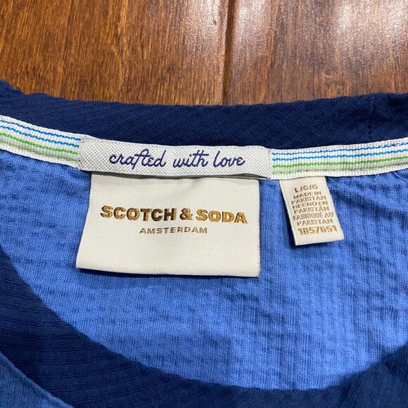 Scotch & Soda Amsterdam Classic Fit Baby Blue Casual Tee Men's Size Large - Picture 6 of 8